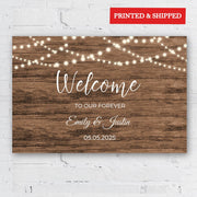 Printed Wedding Sign Welcome to Our Forever Engagement Foamboard Rustic Entrance Poster Personalized Wedding Signage Decor Country Wedding