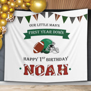 First Down Birthday Decor Football 1st Birthday Backdrop Highchair Banner