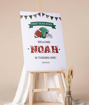 Printed First Down Birthday Sign Football 1st Birthday Foamboard