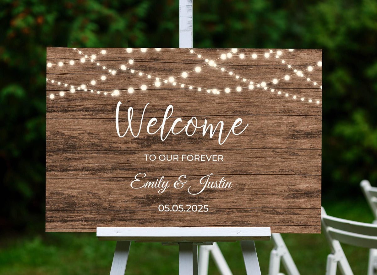 Printed Wedding Sign Welcome to Our Forever Engagement Foamboard