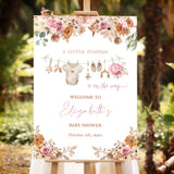 Dusty Pink Pumpkin Baby Girl Welcome Sign Printed Baby Shower Decor