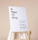 Personalized 30th Birthday Poster Simple Minimalist Entrance Party Sign