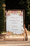 Fall in Love Baby Shower Decor Pumpkin Leaves Baby Shower Welcome Sign Autumn Baby Sprinkle Foamboard Gender Neutral Boho Decor Custom Sign
