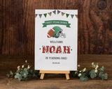 Printed First Down Birthday Sign Football 1st Birthday Foamboard First Year Down Custom Poster Soccer Helmet Boy Birthday Party Poster