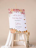 Autumn Fall Baby Shower Welcome Sign Pumpkin Leaves Party Foamboard Gender Neutral Baby Sprinkle Poster Fall in Love Custom Baby Shower Deco