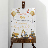 Printed Construction Baby Shower Welcome Sign Baby Under Construction Foamboard