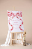 Printed Cherry Baby Shower Welcome Sign Pink Bow Little Cherry Foamboard Girl Baby Shower Decor Couquette Bow Poster Baby Sprinkle Entrance