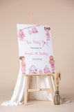 Spa Party Welcome Sign Printed Girls Pink Bow Pamper Foamboard Glam Birthday Theme Makeup Custom Party Sign Personalized Poster