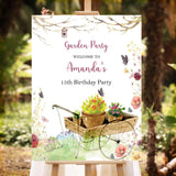 Wildflower Birthday Sign Garden Party Foamboard Burgundy Mauve Floral Girl 16th 18th 21st Birthday Spring Flowers Poster Butterfly Decor