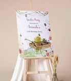 Wildflower Birthday Sign Garden Party Foamboard Burgundy Mauve Floral Girl 16th 18th 21st Birthday Spring Flowers Poster Butterfly Decor