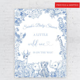 Printed Little Wild One Dusty Blue Animals Baby Sprinkle Decor