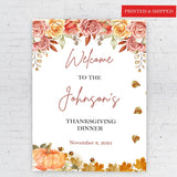 Personalized Thanksgiving Poster Pumpkin Friendsgiving  Autumn Decor