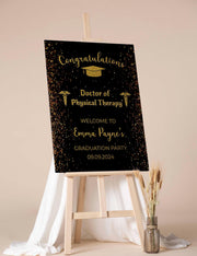 Grad Welcome Sign Doctor of Physical Therapy Graduation Foamboard PT Grad Decor Medical Student New Therapist 2025 Graduate Dr Name Poster