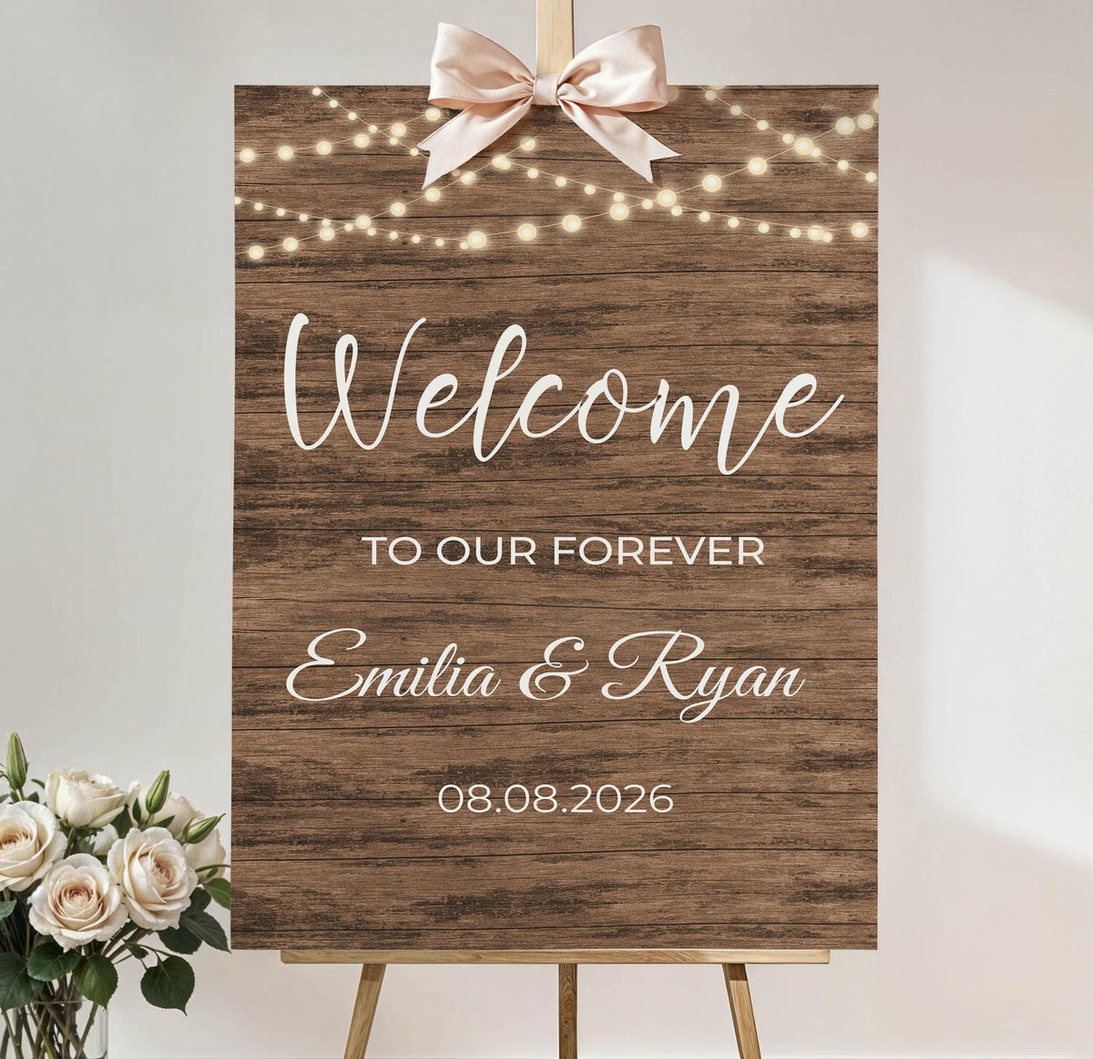 Rustic Wedding Welcome Sign Welcome to Our Forever Printed Engagement Foamboard Country Wedding Shower Signage Farmhouse Bridal Shower Deco