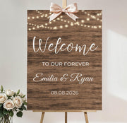 Welcome to Our Forever Decor Rustic Wedding Welcome Sign Printed Engagement Foamboard Country Wedding Shower Signage Farmhouse Bridal Shower