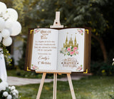 Personalized Princess 1st Birthday Foamboard Floral Castle