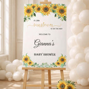 Sunflower Baby Shower Welcome Sign Little Sunflower Foam Board Custom Floral Baby Shower Decor Welcome Poster Baby Sprinkle Printed Shipped