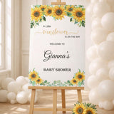 Sunflower Baby Shower Welcome Sign Little Sunflower Foam Board Custom Floral Baby Shower Decor Welcome Poster Baby Sprinkle Printed Shipped