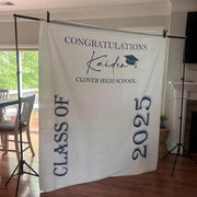 Custom Graduation Banner Class of 2026, Photo Booth Backdrop, Personalized High School Grad Party Decor Ideas