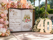 Custom Princess Birthday Backdrop, Fairytale Ladies Party Decor