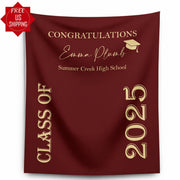 2026 Maroon Graduation Backdrop Custom Class of 2026 Photo Booth Decor Congrats Grad Personalized Grad Party Decor