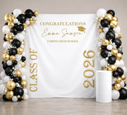Custom Class of 2026 Graduation Party Banner, Graduation Backdrop 2026, Personalized Graduation Photo Booth Backdrop, High School Graduation