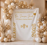 Personalized Veterinary Graduation Backdrop