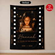 Custom Photo Party Backdrop 40th Birthday Decor 30th Vintage Birthday Banner Ladies Men Women Funny Birthday Decorations