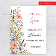 Personalised Wildflower Bridal Shower Sign Custom Hen Party Foamboard Let Love Grow Bride to Be Decor