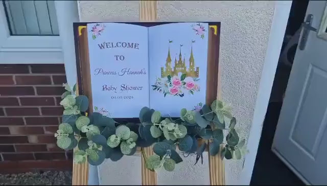 Printed Birthday Castle Sign Prince Princess Floral Welcome Sign Personalized Foam Board Fairytale Birthday Custom Storybook Decoration