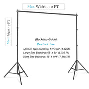 Backdrop Stand - 10ft/3m Wide 9ft/2.8m High Adjustable - iJay Backdrops
