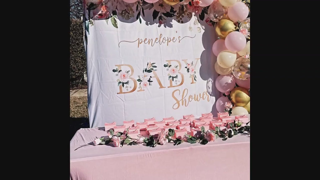 Baby Shower Backdrop Girl, Girl Baby Shower Decorations, Photo Booth Backdrop, Baby Shower Banner, Twins Shower 01BS07