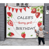 Berry First Strawberry Birthday Backdrop - iJay Backdrops