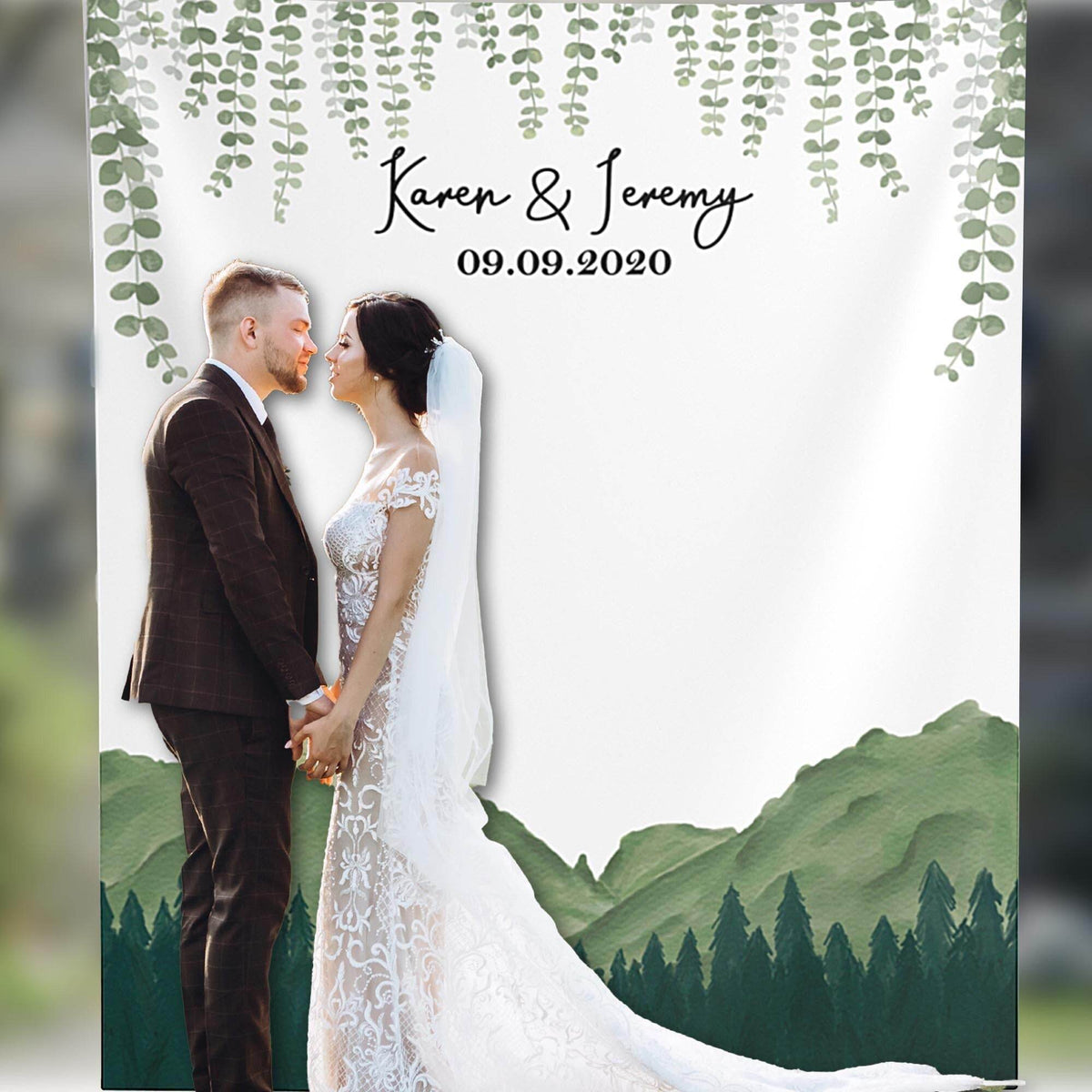 Mountain Wedding Backdrop, Adventure Wedding Banner - iJay Backdrops