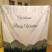 Mountain Wedding Backdrop, Adventure Wedding Banner - iJay Backdrops