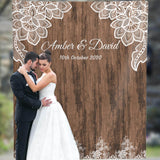 Rustic Lace Wedding Decor, Wedding Backdrop for Reception, Lace Wood, Outside, Barn Southern Wedding, Engagement Backdrop - iJay Backdrops