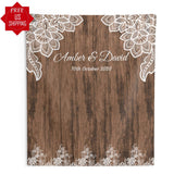 Rustic Lace Wedding Decor, Wedding Backdrop for Reception, Lace Wood, Outside, Barn Southern Wedding, Engagement Backdrop - iJay Backdrops