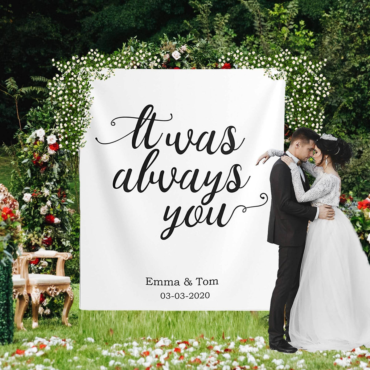 Wedding Photo Backdrop, It was always you - iJay Backdrops