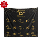 Black and Gold Anniversary Backdrop - iJay Backdrops