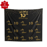 Black and Gold Anniversary Backdrop - iJay Backdrops