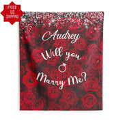 Artificial Red Roses Proposal Backdrop - iJay Backdrops