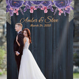 Purple Floral Wedding Backdrop, Wedding Ceremony Background - iJay Backdrops