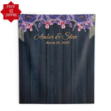 Purple Floral Wedding Backdrop, Wedding Ceremony Background - iJay Backdrops