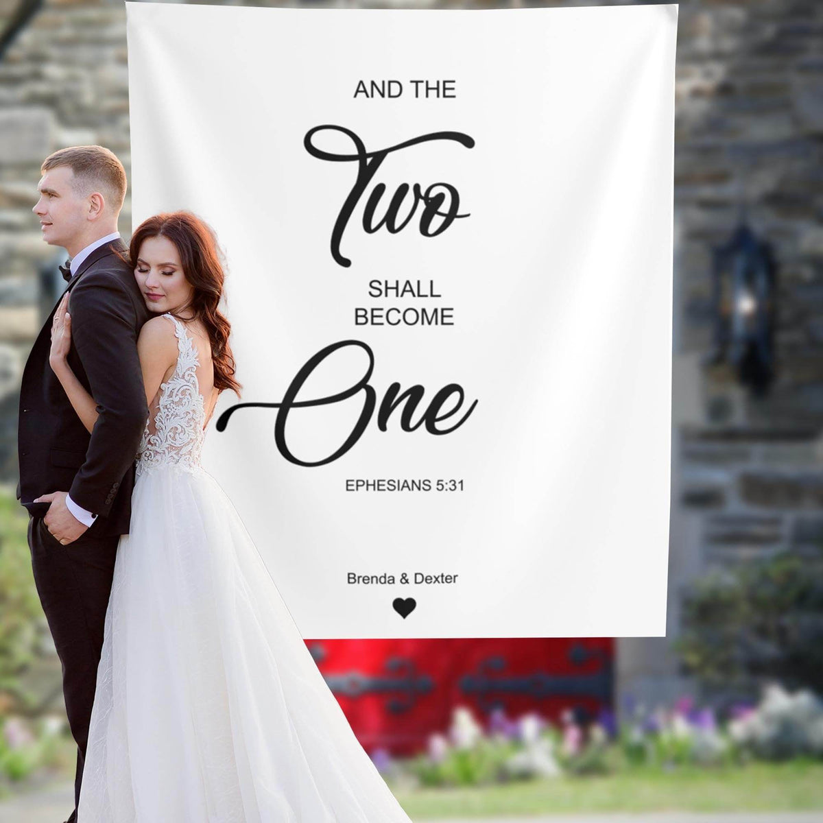 'And the two shall become one' Wedding Backdrop - iJay Backdrops