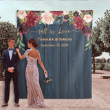 Navy Blue Burgundy Fall Backdrop