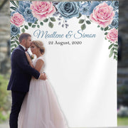 Pink, Dusty Blue Wedding Backdrop - iJay Backdrops
