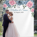 Pink, Dusty Blue Wedding Backdrop