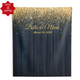 Rustic Navy Gold Wedding Backdrop - iJay Backdrops