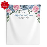 Pink, Dusty Blue Wedding Backdrop - iJay Backdrops