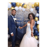 Rustic Navy Gold Wedding Backdrop - iJay Backdrops